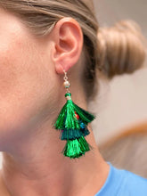 Load image into Gallery viewer, PREORDER: Christmas Tinsel Dangle Earrings in Two Colors