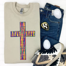 Load image into Gallery viewer, PREORDER: Rainbow Cross Chenille Patch Sweatshirt in Three Colors