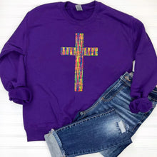 Load image into Gallery viewer, PREORDER: Rainbow Cross Chenille Patch Sweatshirt in Three Colors