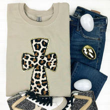 Load image into Gallery viewer, PREORDER: Leopard Cross Chenille Patch Sweatshirt