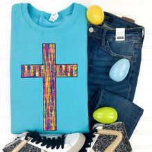 Load image into Gallery viewer, PREORDER: Rainbow Cross Chenille Patch Sweatshirt in Three Colors