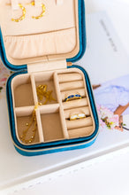 Load image into Gallery viewer, Kept and Carried Velvet Jewlery Box in Teal