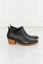 Load image into Gallery viewer, Trust Yourself Embroidered Crossover Cowboy Bootie in Black