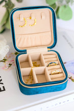 Load image into Gallery viewer, Kept and Carried Velvet Jewlery Box in Teal