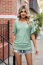 Load image into Gallery viewer, Flutter Sleeve Eyelet Gathered Detail Top