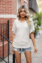 Load image into Gallery viewer, Flutter Sleeve Eyelet Gathered Detail Top