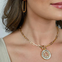 Load image into Gallery viewer, PREORDER: Paperclip Chain Radiant Initial Necklace