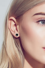 Load image into Gallery viewer, Two-Tone 4-Prong Moissanite Stud Earrings