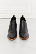 Load image into Gallery viewer, Trust Yourself Embroidered Crossover Cowboy Bootie in Black