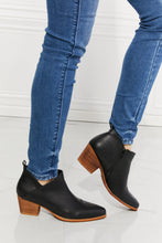 Load image into Gallery viewer, Trust Yourself Embroidered Crossover Cowboy Bootie in Black