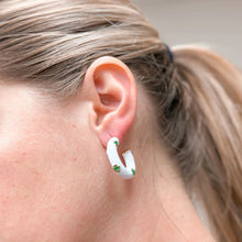 Load image into Gallery viewer, PREORDER: Shamrock Enamel Hoop Earrings