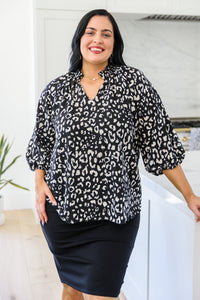 A Bit Of Fun Animal Print Blouse In Black