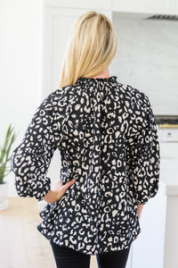 A Bit Of Fun Animal Print Blouse In Black