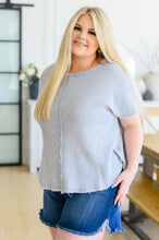 Load image into Gallery viewer, A Wink and a Smile Waffle Knit Top in Light Grey