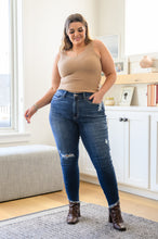 Load image into Gallery viewer, Annalise Slanted Raw Hem Judy Blue Skinny Jeans