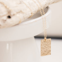 Load image into Gallery viewer, Hammered Rectangle Necklace