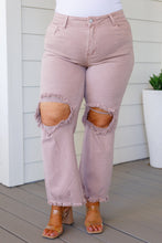 Load image into Gallery viewer, Babs High Rise Distressed Straight Risen Jeans in Mauve