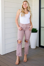 Load image into Gallery viewer, Babs High Rise Distressed Straight Risen Jeans in Mauve
