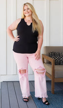 Load image into Gallery viewer, Babs Distressed Straight Jeans in Pink