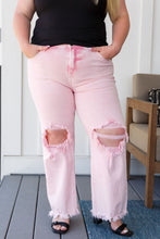 Load image into Gallery viewer, Babs Distressed Straight Jeans in Pink