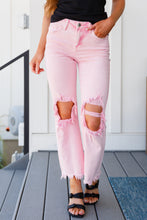 Load image into Gallery viewer, Babs Distressed Straight Jeans in Pink