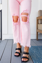 Load image into Gallery viewer, Babs Distressed Straight Jeans in Pink