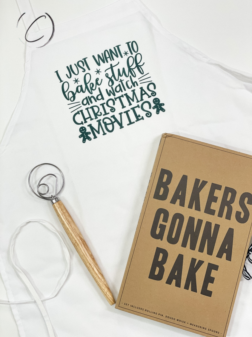 Bake Stuff & Watch Christmas Movies Apron