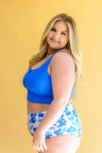 Load image into Gallery viewer, Bermuda Button Up Swim Top and Floral Swim Bottoms