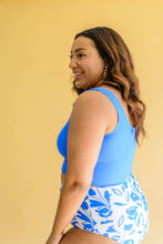 Load image into Gallery viewer, Bermuda Button Up Swim Top and Floral Swim Bottoms