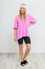Load image into Gallery viewer, Boxy V Neck Boyfriend Tee In Pink