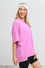 Load image into Gallery viewer, Boxy V Neck Boyfriend Tee In Pink