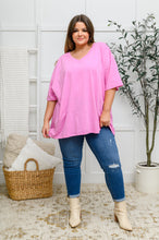 Load image into Gallery viewer, Boxy V Neck Boyfriend Tee In Pink