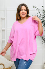 Load image into Gallery viewer, Boxy V Neck Boyfriend Tee In Pink