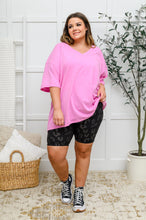 Load image into Gallery viewer, Boxy V Neck Boyfriend Tee In Pink