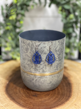 Load image into Gallery viewer, Bunny Egg Blue Glitter Dangle Earrings