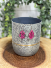 Load image into Gallery viewer, Bunny Egg Pink Glitter Dangle Earrings