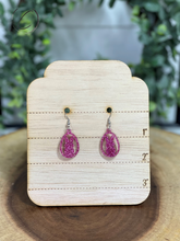 Load image into Gallery viewer, Bunny Egg Pink Glitter Dangle Earrings