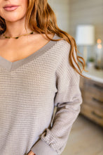 Load image into Gallery viewer, Caught a Vibe V-Neck Waffle Knit Top