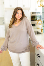 Load image into Gallery viewer, Caught a Vibe V-Neck Waffle Knit Top