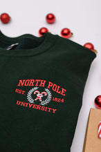 Load image into Gallery viewer, PREORDER: North Pole University Embroidered Sweatshirt