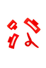 Load image into Gallery viewer, Claw Clip Set of 4 in Red