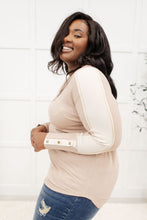 Load image into Gallery viewer, Coffee Date V Neck Top In Taupe