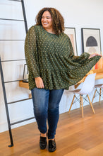 Load image into Gallery viewer, Coya Metallic Dot Tiered Blouse in Olive