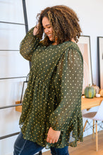 Load image into Gallery viewer, Coya Metallic Dot Tiered Blouse in Olive