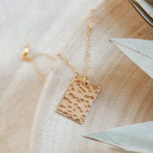 Load image into Gallery viewer, Hammered Rectangle Necklace