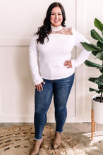 Load image into Gallery viewer, Mock Neck Lace Detailed Top In Fresh White