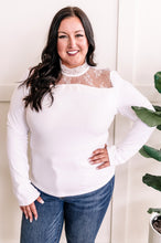 Load image into Gallery viewer, Mock Neck Lace Detailed Top In Fresh White