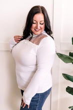 Load image into Gallery viewer, Mock Neck Lace Detailed Top In Fresh White