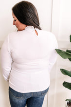 Load image into Gallery viewer, Mock Neck Lace Detailed Top In Fresh White