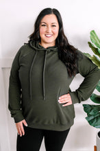Load image into Gallery viewer, Thermal Pullover Hoodie With Zipper Detail In Olive